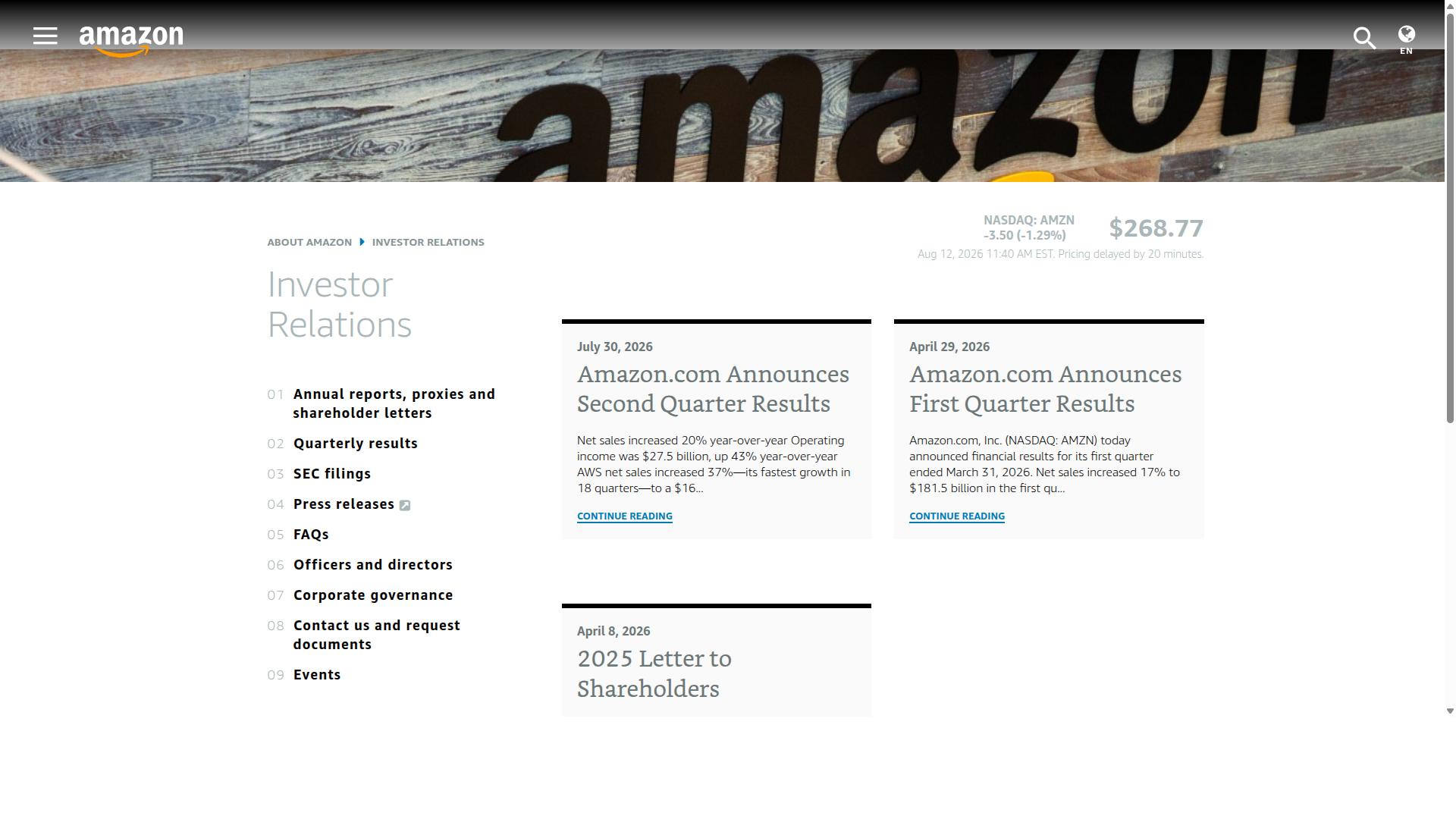 Amazon.com Inc. website