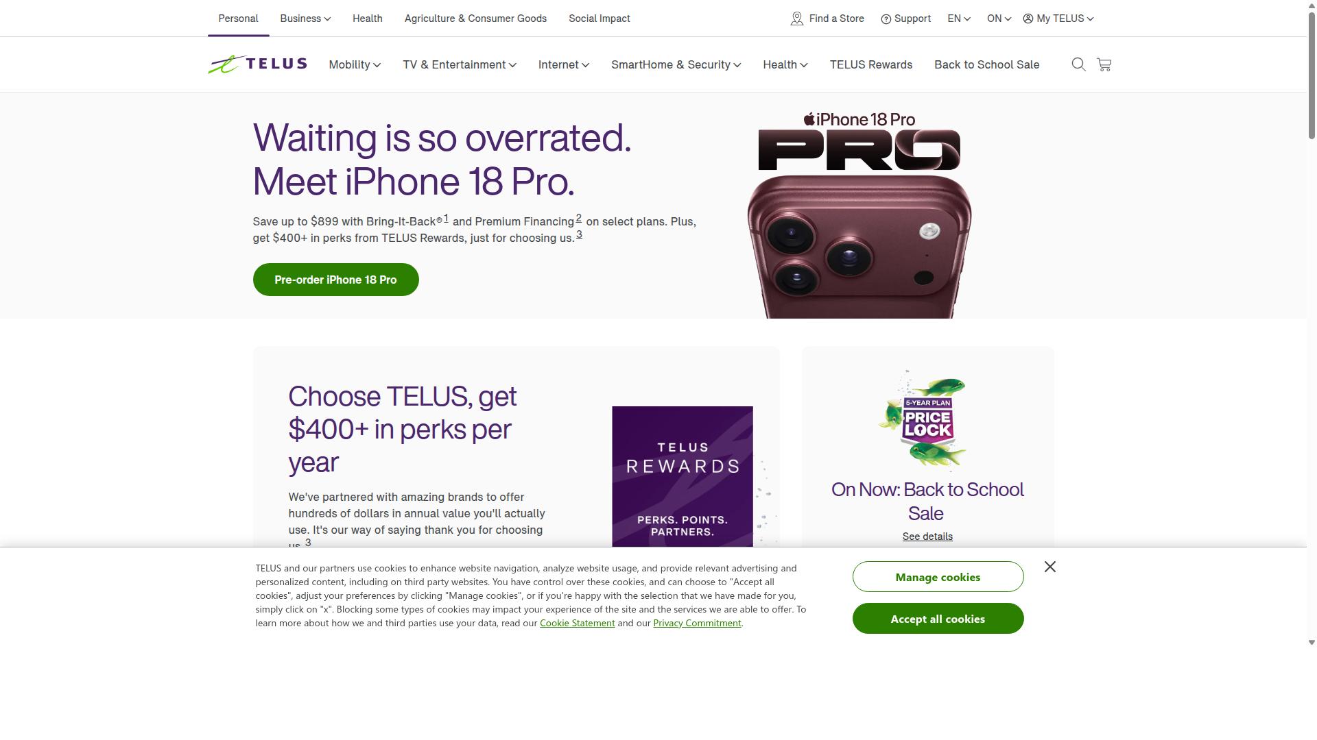 Telus website
